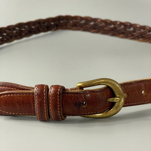 Vintage Coach # 3850 British Tan Leather Braided Belt, Size 36/90 - Picture 2 of 10
